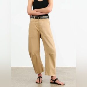 Nili Lotan Shon Pant 10 Barrel Leg khaki nwt